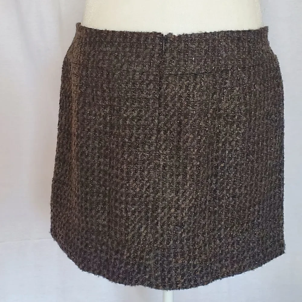Willi Smith wool plaid shimmer skirt 10